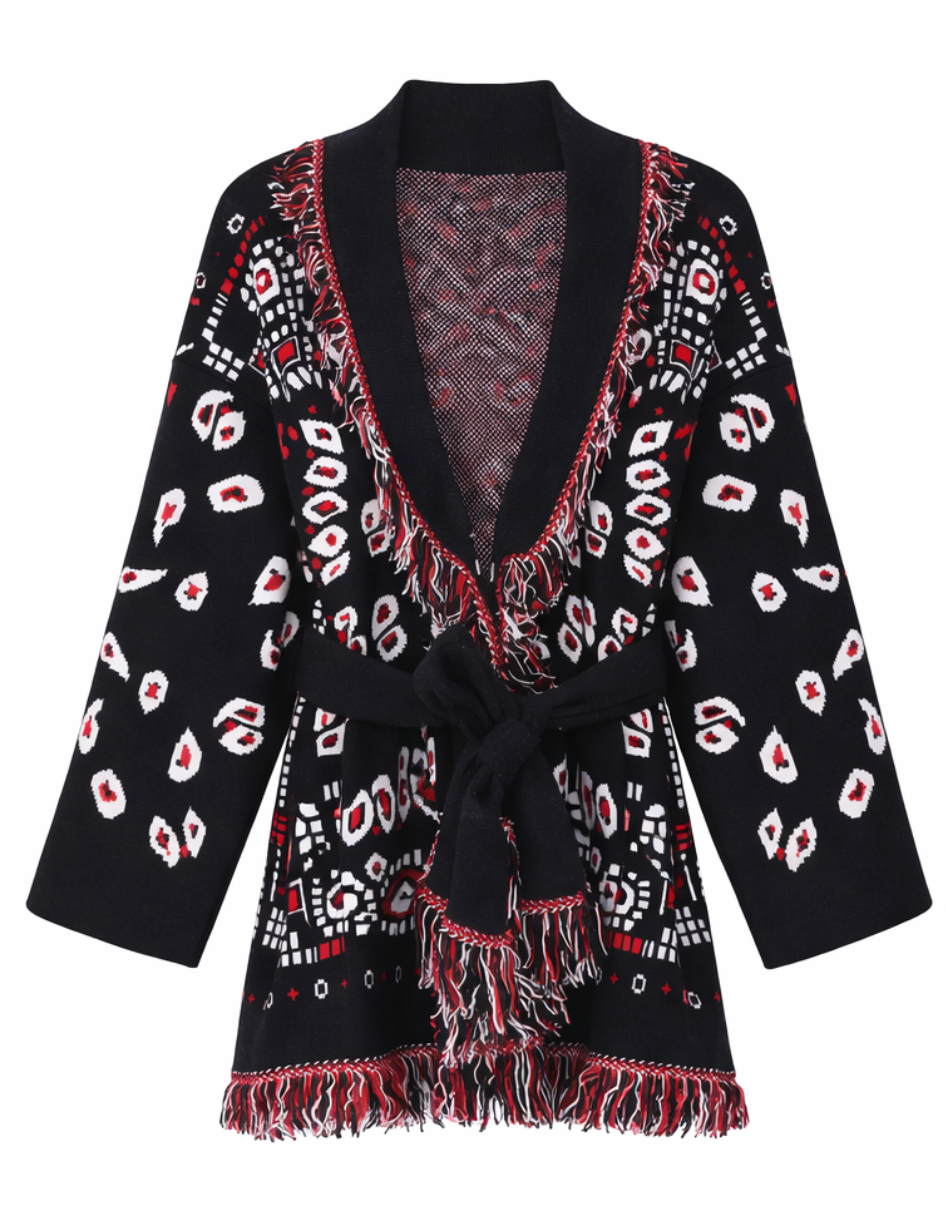 The Bandana Fringe Wrap Cardigan (Colors)