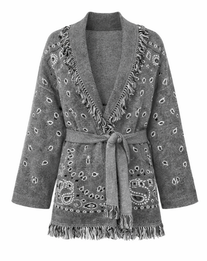 The Bandana Fringe Wrap Cardigan (Colors)