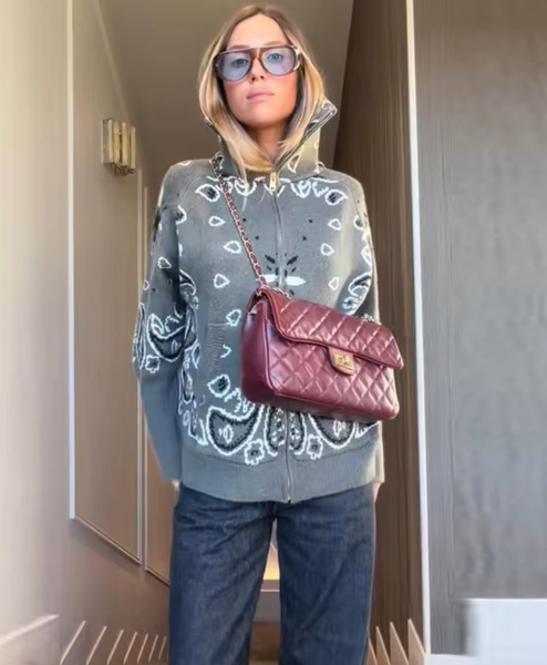 Bandana Zip Knit Jacket 