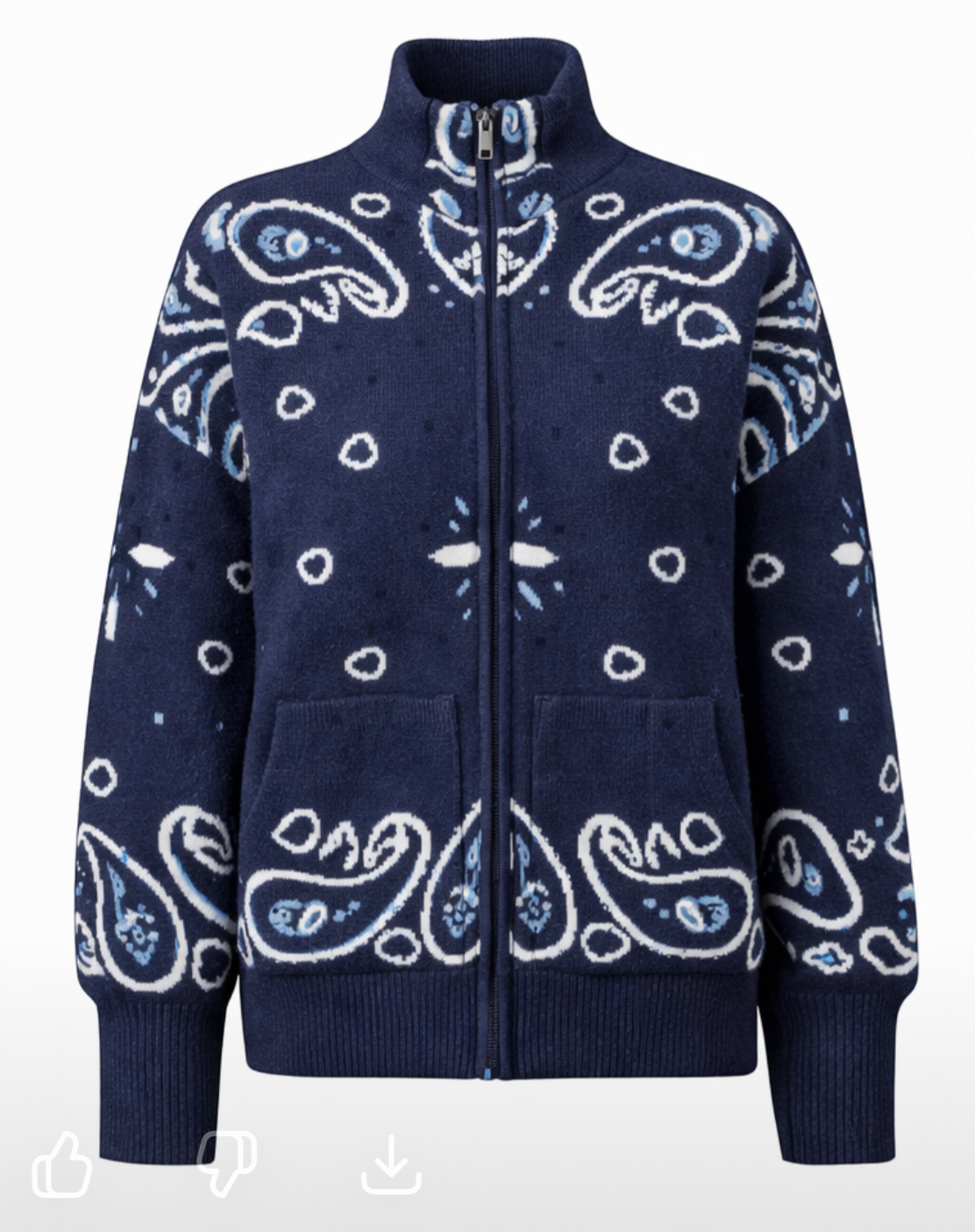 Bandana Zip Knit Jacket 