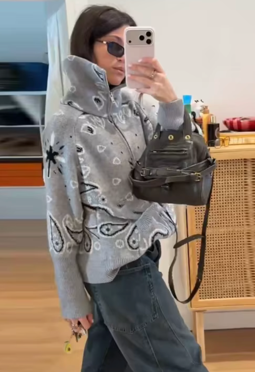 Bandana Zip Knit Jacket 