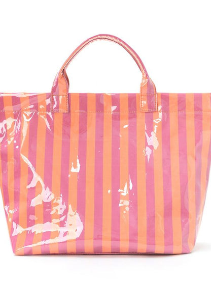 Pastel Striped Coated Tote Bag 