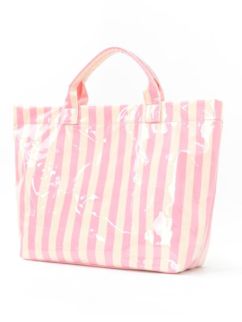 Pastel Striped Coated Tote Bag 