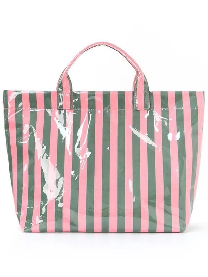 Pastel Striped Coated Tote Bag 