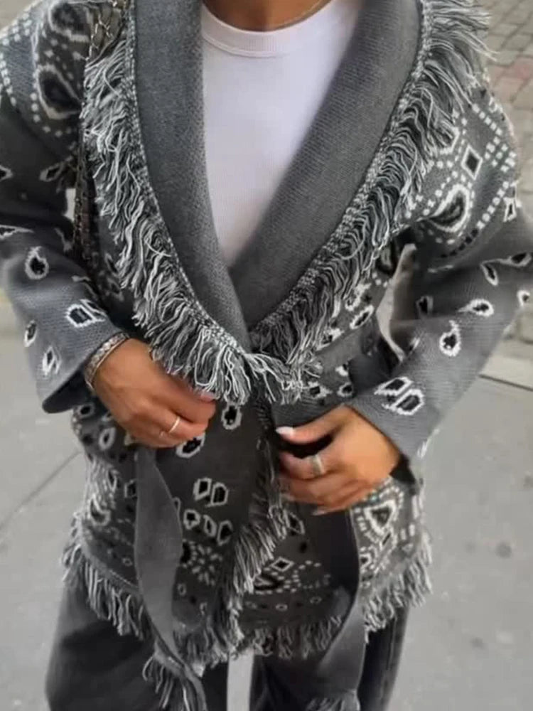 The Bandana Fringe Wrap Cardigan (Colors)