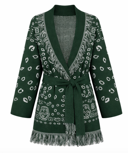 The Bandana Fringe Wrap Cardigan (Colors)