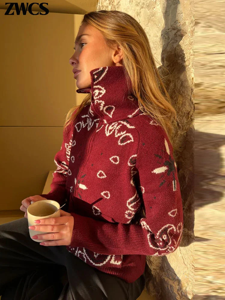 Bandana Zip Knit Jacket 