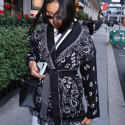 The Bandana Fringe Wrap Cardigan (Colors)