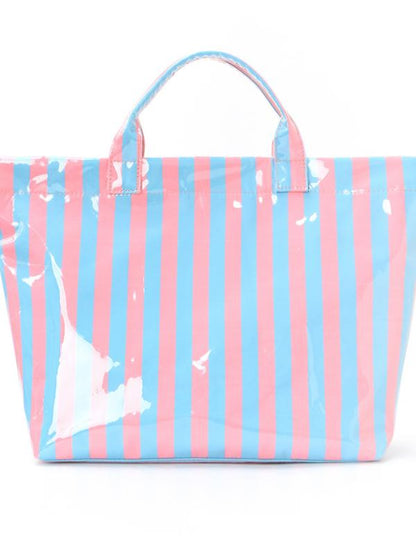 Pastel Striped Coated Tote Bag 