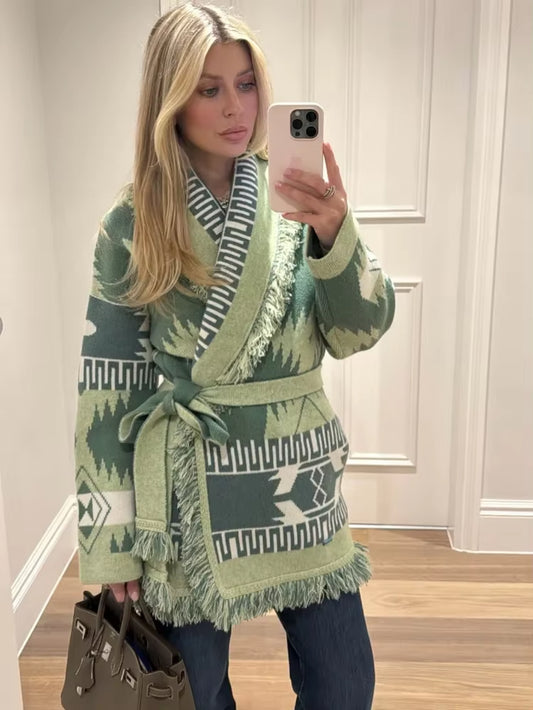 The Sage Canyon Fringe Cardigan